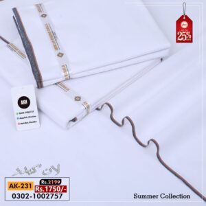 LAWN KHADDAR SPECIAL WHITE AK-231