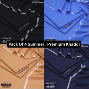 Pack Of 4   Khaddi (Black+Sky+Camel+Blue)