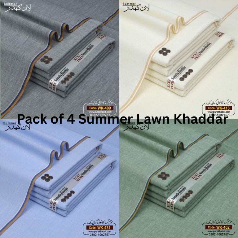 PACK OF 4 (Light Malaysia+Off White+Ligth Sky +Ligth Green)